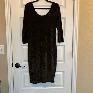 Black Crush Velvet Midi Dress Goth Whimsigoth 90s